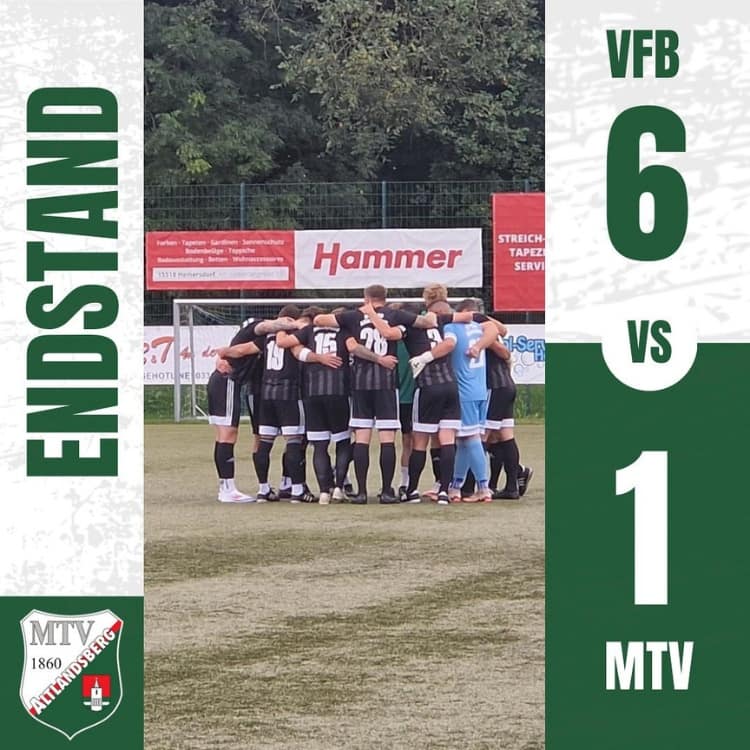  1. Pokalrunde Ostbrandenburgpokal<br />
VfB Steinhöfel vs. MTV 1860 Altlandsberg 6:1 (3:0)